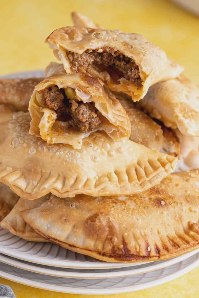 Golden fried empanadillas with savory beef filling